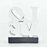 4" White And Black Resin Love Tabletop Sculpture - Homeroots - Flyclothing LLC