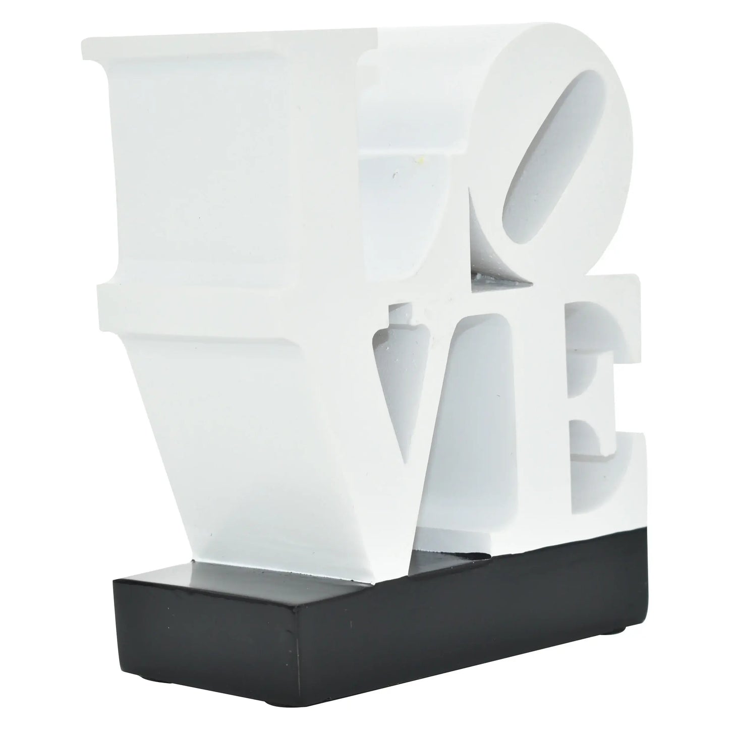 4" White And Black Resin Love Tabletop Sculpture - Homeroots - Flyclothing LLC