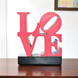 4" Red Blue Green And Black Resin Love Tabletop Sculpture - Homeroots - Flyclothing LLC