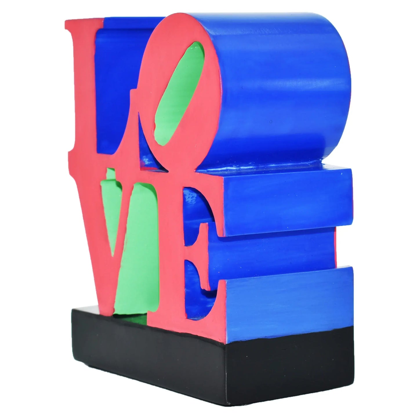 4" Red Blue Green And Black Resin Love Tabletop Sculpture - Homeroots - Flyclothing LLC