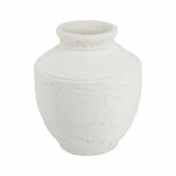 14" White Terracotta Round Jug Vase - Homeroots - Flyclothing LLC