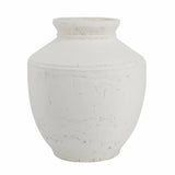14" White Terracotta Round Jug Vase - Homeroots - Flyclothing LLC