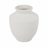 16" White Terracotta Round Jug Vase - Homeroots - Flyclothing LLC