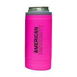American University 12oz Electric Stacked Soft Touch Slim Coolie - Logo Brands - Flyclothing LLC