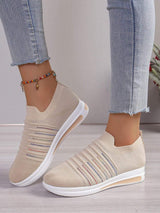 Breathable Mesh Wedge Sneakers - Trendsi - Flyclothing LLC