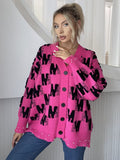 Pearl Trim V-Neck Button Up Cardigan - Trendsi