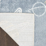 5' X 7' Blue Spaceships Youthful Washable Area Rug - HomeRoots - Flyclothing LLC