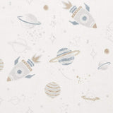5' X 7' Ivory Spaceships Youthful Washable Area Rug - HomeRoots - Flyclothing LLC
