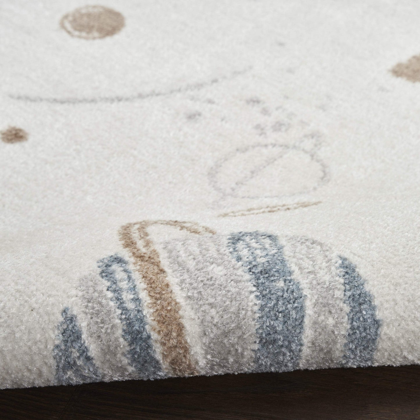 5' X 7' Ivory Spaceships Youthful Washable Area Rug - HomeRoots - Flyclothing LLC