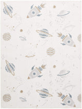 5' X 7' Ivory Spaceships Youthful Washable Area Rug - HomeRoots - Flyclothing LLC