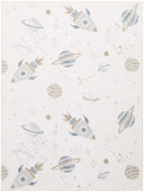 5' X 7' Ivory Spaceships Youthful Washable Area Rug - HomeRoots - Flyclothing LLC