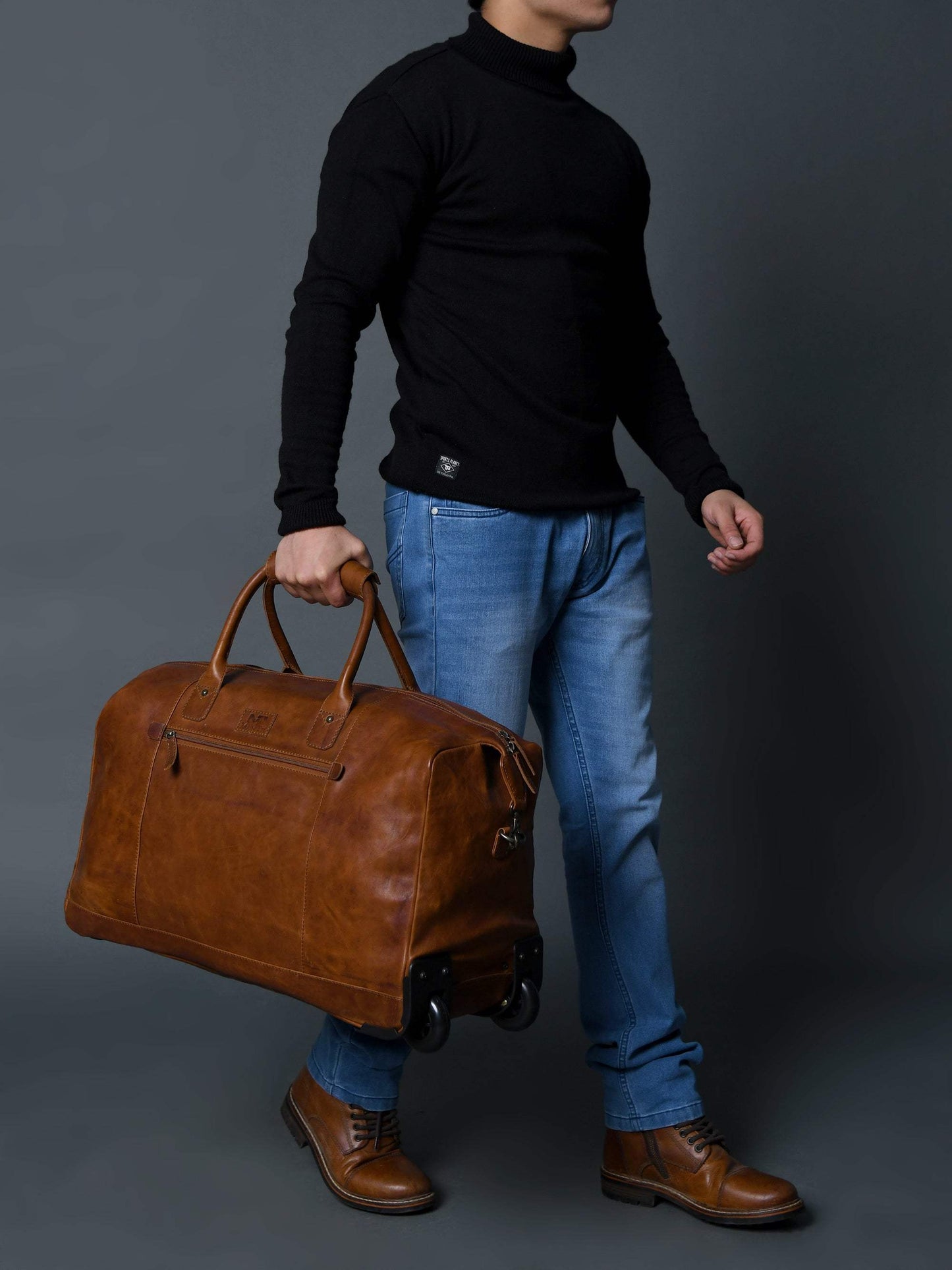 Harbor Leather Trolly Carry-On - Classy Leather Bags - Flyclothing LLC