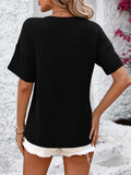 V-Neck Dropped Shoulder T-Shirt - Trendsi - Flyclothing LLC