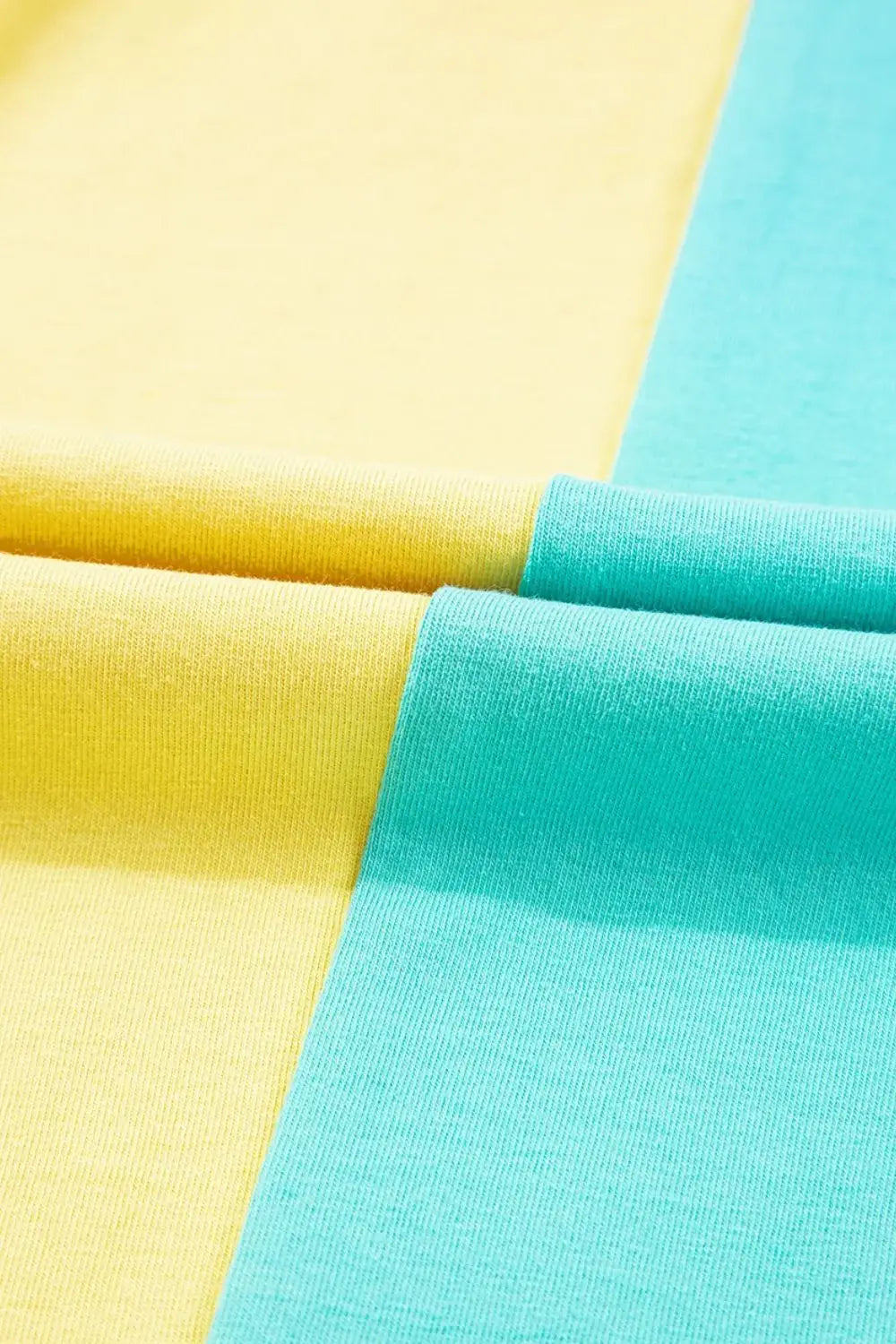 Frill Color Block Crew Neck Loose Fit T Shirt - Trendsi - Flyclothing LLC