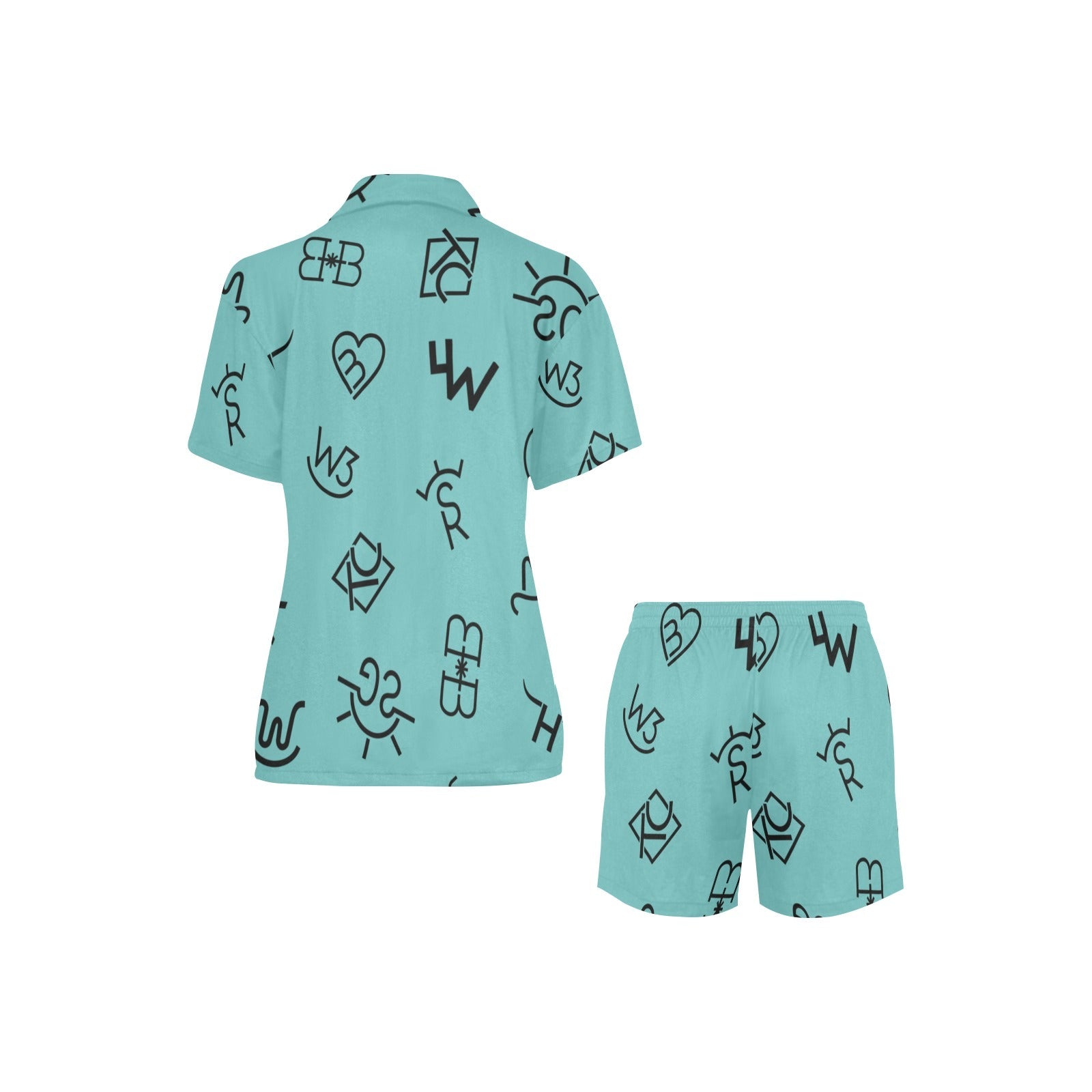 Baha Ranch Turquoise Cattle Brands Women's Western Pajama Set