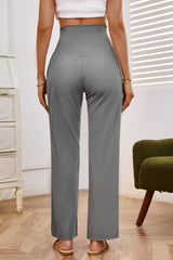 High Waist Wide Leg Pants with Pockets - Trendsi - Flyclothing LLC