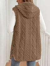 Cozy Sherpa Fleece Hooded Vest Coat - Trendsi - Flyclothing LLC