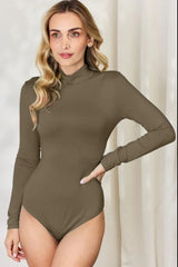 Basic Bae Full Size Mock Neck Long Sleeve Bodysuit - ShopBasicbae - Flyclothing LLC
