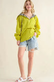 And The Why Leopard Print Hoodie Zipper Up Pocket Windbreaker - Trendsi