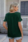 V-Neck Short Sleeve Blouse - Trendsi - Flyclothing LLC