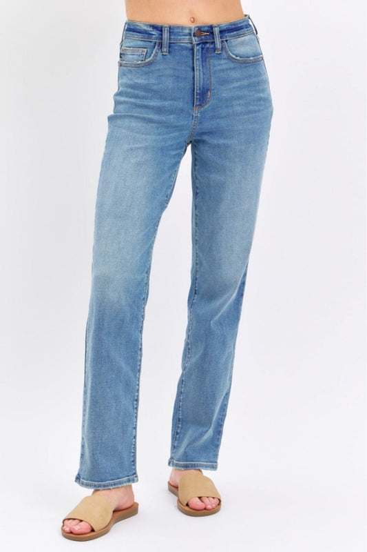 Judy Blue Full Size High Waist Straight Jeans - Trendsi