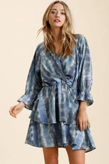 Umgee Tie Dye Ruffled Layered Dress with Elastic Waistband - Trendsi - Flyclothing LLC