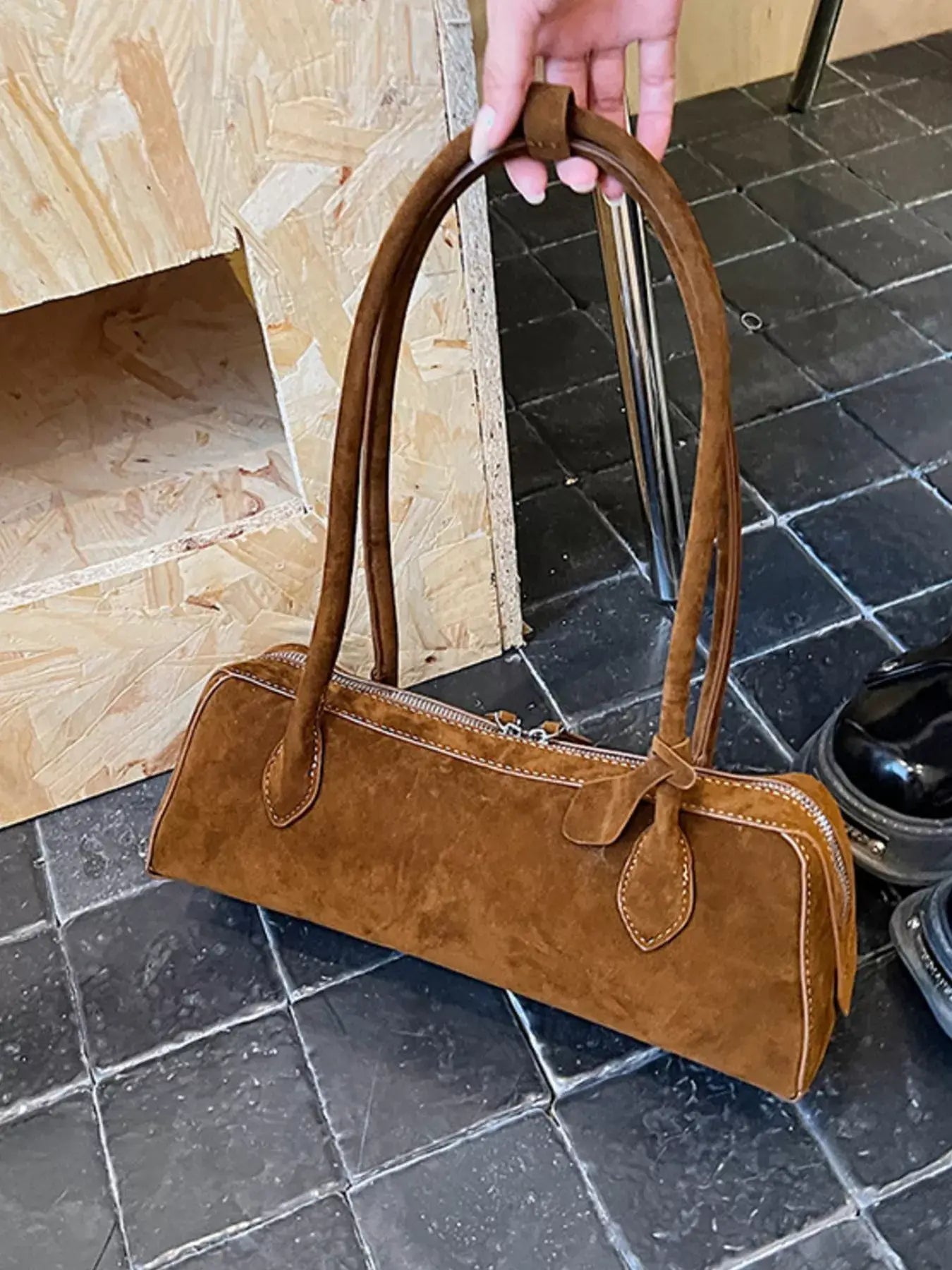 Solid Color Shoulder Bag - Trendsi - Flyclothing LLC