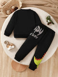 Children's Dinosaur Graphic Sweatshirt and Pants Set - Trendsi