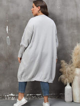 Plus Size Long Sleeve Pocketed Cardigan - Trendsi - Flyclothing LLC