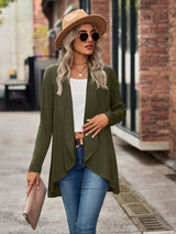 Open Front Long Sleeve Cardigan - Trendsi - Flyclothing LLC