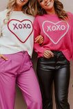XOXO Round Neck Drop Shoulder Sweater - Trendsi - Flyclothing LLC