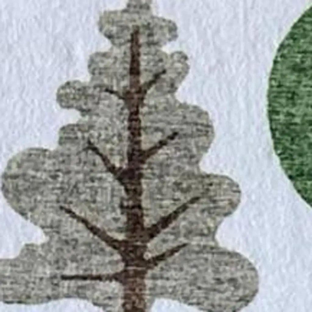 8' X 11' Off White Brown Green And Blue Castle and Rainbow Youthful Area Rug - Homeroots - Flyclothing LLC