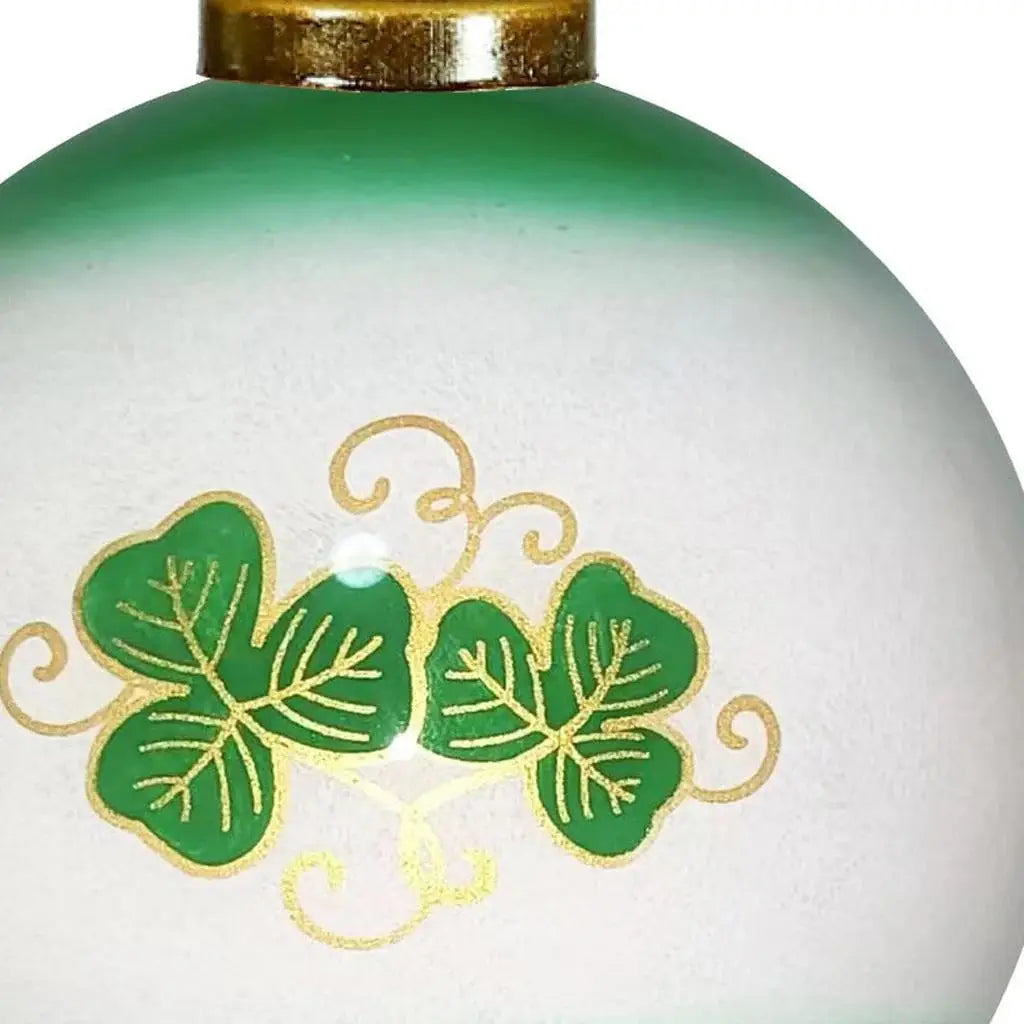 Love Irish Hand Painted Green White And Red Glass Ball Ornament - Homeroots - Flyclothing LLC