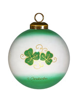 Love Irish Hand Painted Green White And Red Glass Ball Ornament - Homeroots - Flyclothing LLC