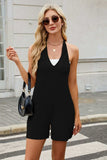 V-Neck Halter Neck Romper - Trendsi - Flyclothing LLC