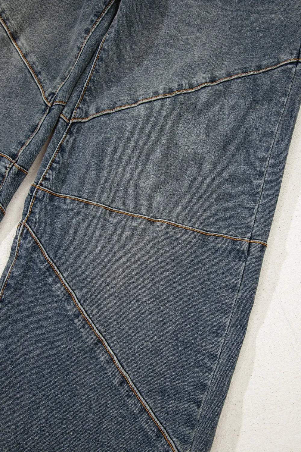 Exposed Stitching Loose Straight High Waist Jeans - Trendsi - Flyclothing LLC