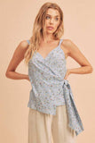 Aemi + Co Ditsy Floral Surplice Adjustable Straps Cami - Trendsi - Flyclothing LLC