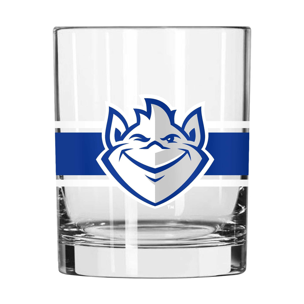 Saint Louis Univ 14oz Stripe Rocks Glass - Logo Brands - Flyclothing LLC