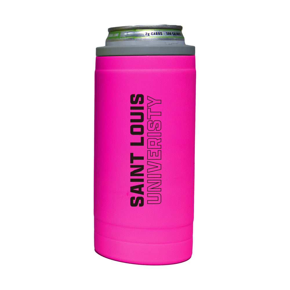 Saint Louis Univ 12oz Electric Stacked Soft Touch Slim Coolie - Logo Brands - Flyclothing LLC