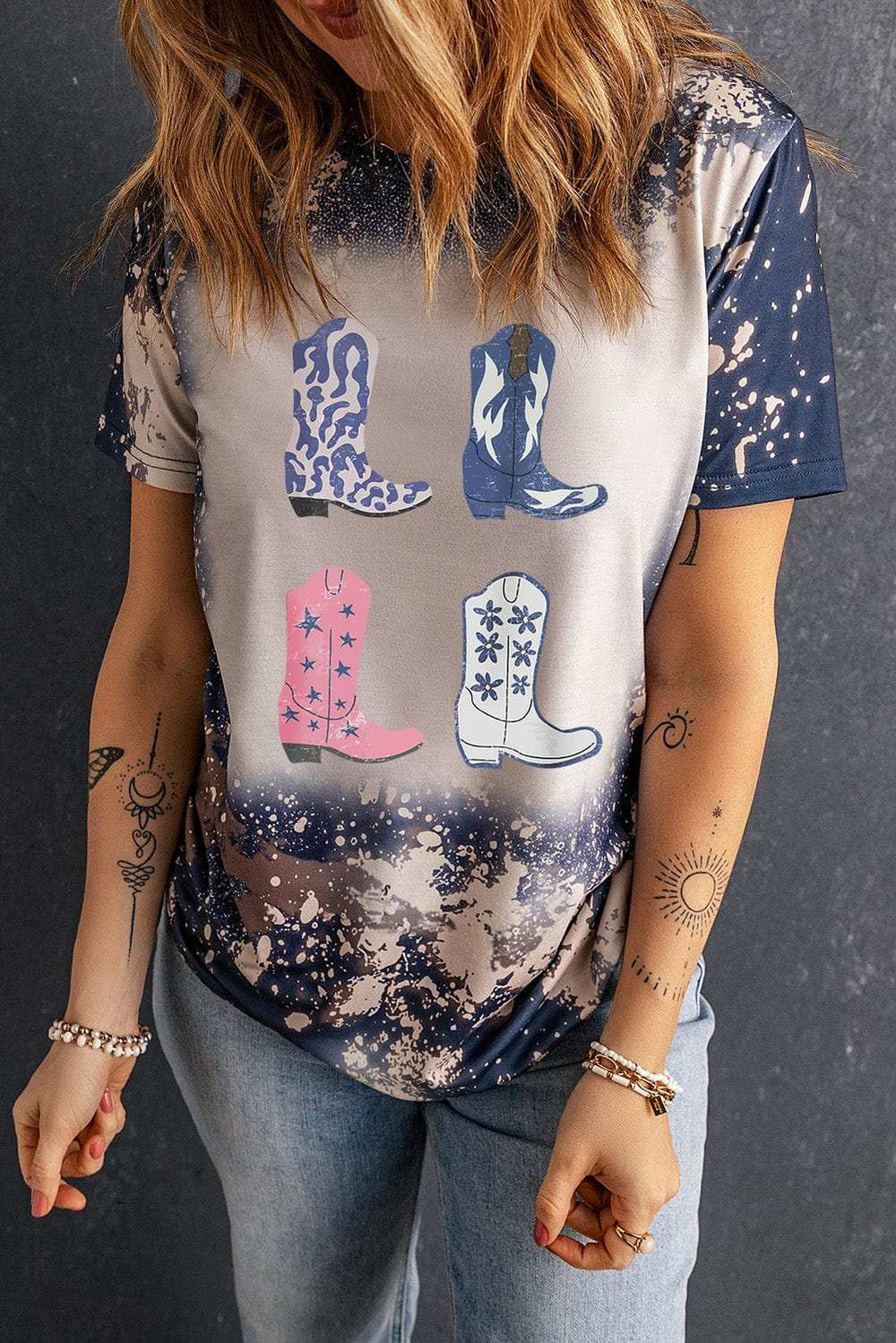 Boots Graphic Round Neck Short Sleeve T-Shirt - Trendsi - Flyclothing LLC