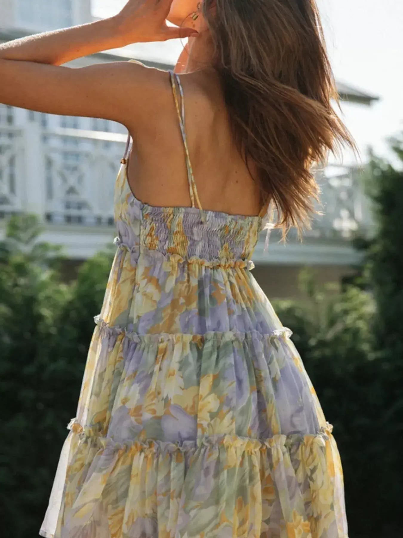 Floral Print Ruffle Tiered Mini Dress - Trendsi - Flyclothing LLC