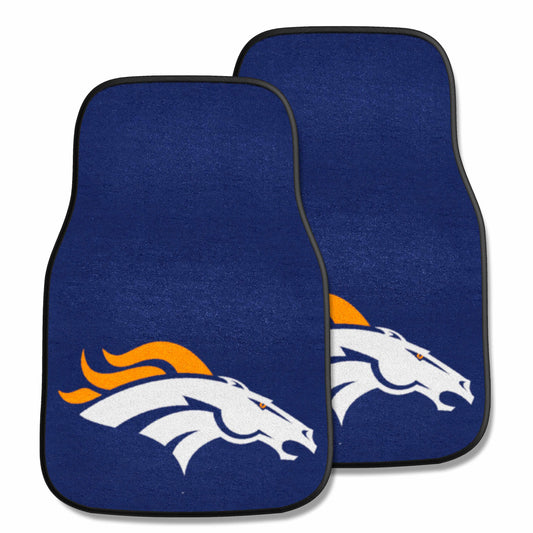 Denver Broncos Front Carpet Car Mat Set - 2 Pieces - Denver Broncos