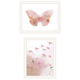 Set Of Two Meadow Floral Botanical White Framed Wall Art - HomeRoots - Flyclothing LLC