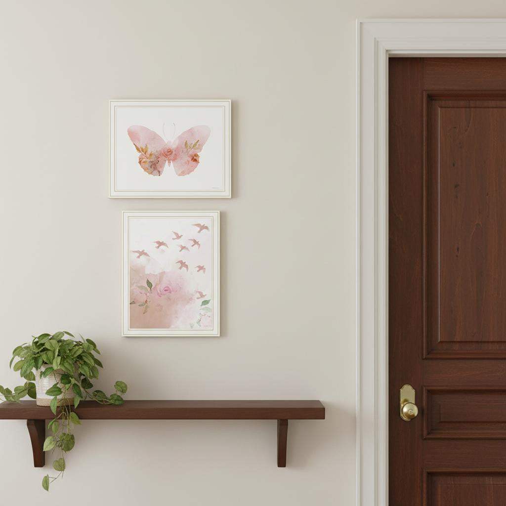 Set Of Two Meadow Floral Botanical White Framed Wall Art - HomeRoots - Flyclothing LLC