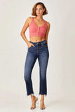 Risen Full Size Frayed Hem Cropped Straight Jeans - Trendsi - Flyclothing LLC