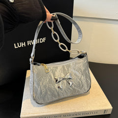 Bow PU Leather Shoulder Bag - Trendsi