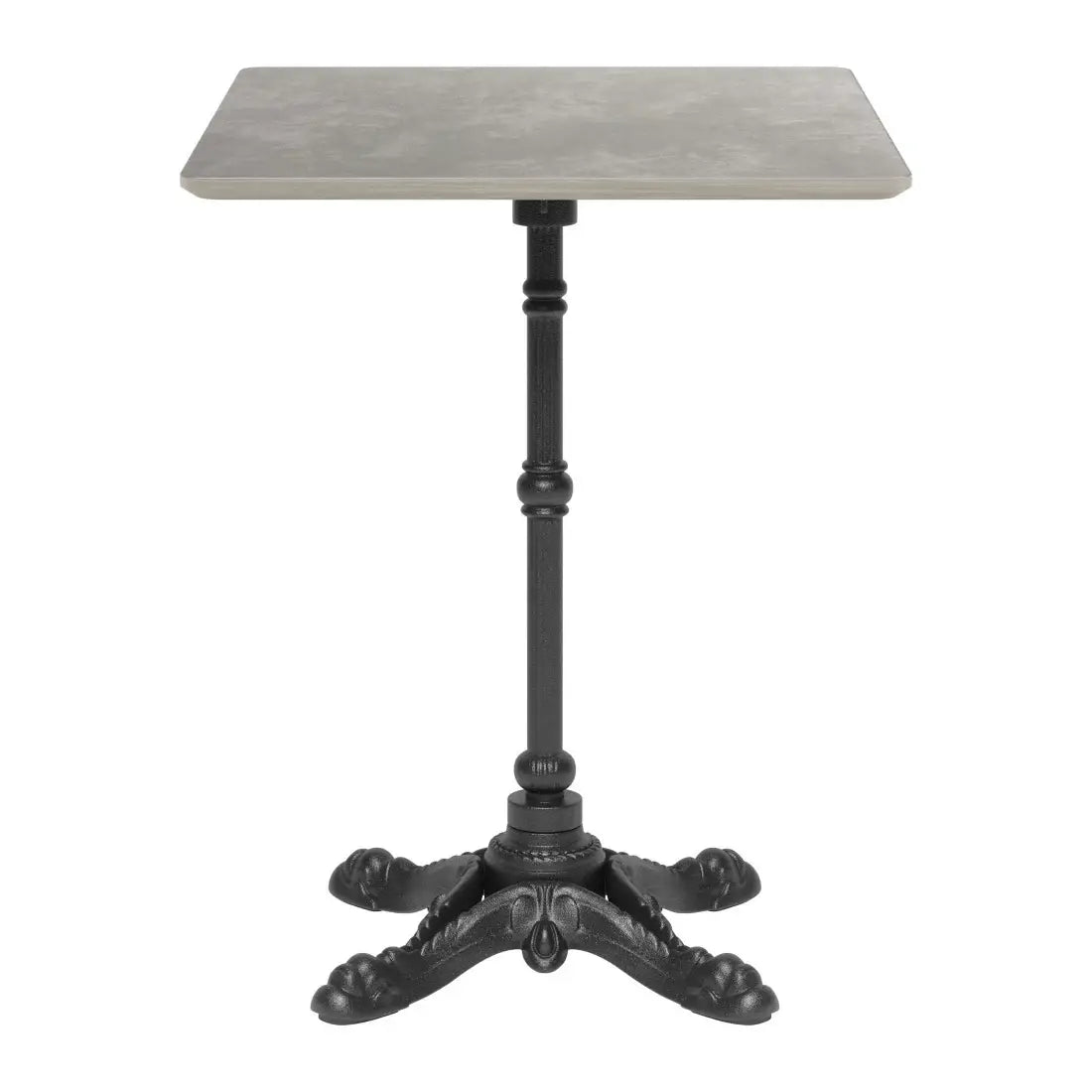 24" Gray and Black Wood And Aluminum Indoor Outdoor Pedestal Base Round Top Dining Table - Homeroots - Flyclothing LLC