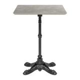 24" Gray and Black Wood And Aluminum Indoor Outdoor Pedestal Base Round Top Dining Table - Homeroots - Flyclothing LLC