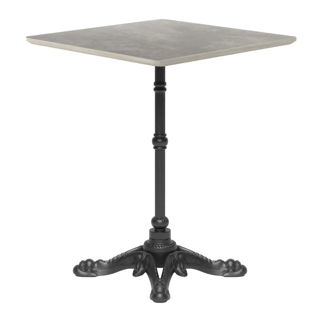 24" Gray and Black Wood And Aluminum Indoor Outdoor Pedestal Base Round Top Dining Table - Homeroots - Flyclothing LLC