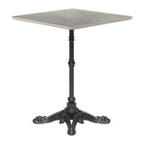 24" Gray and Black Wood And Aluminum Indoor Outdoor Pedestal Base Round Top Dining Table - Homeroots - Flyclothing LLC